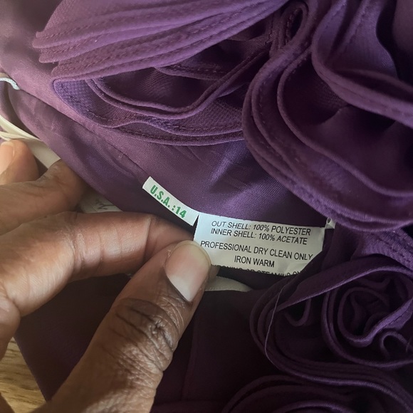 Purple Chiffon One Shoulder Dress - Picture 7 of 7